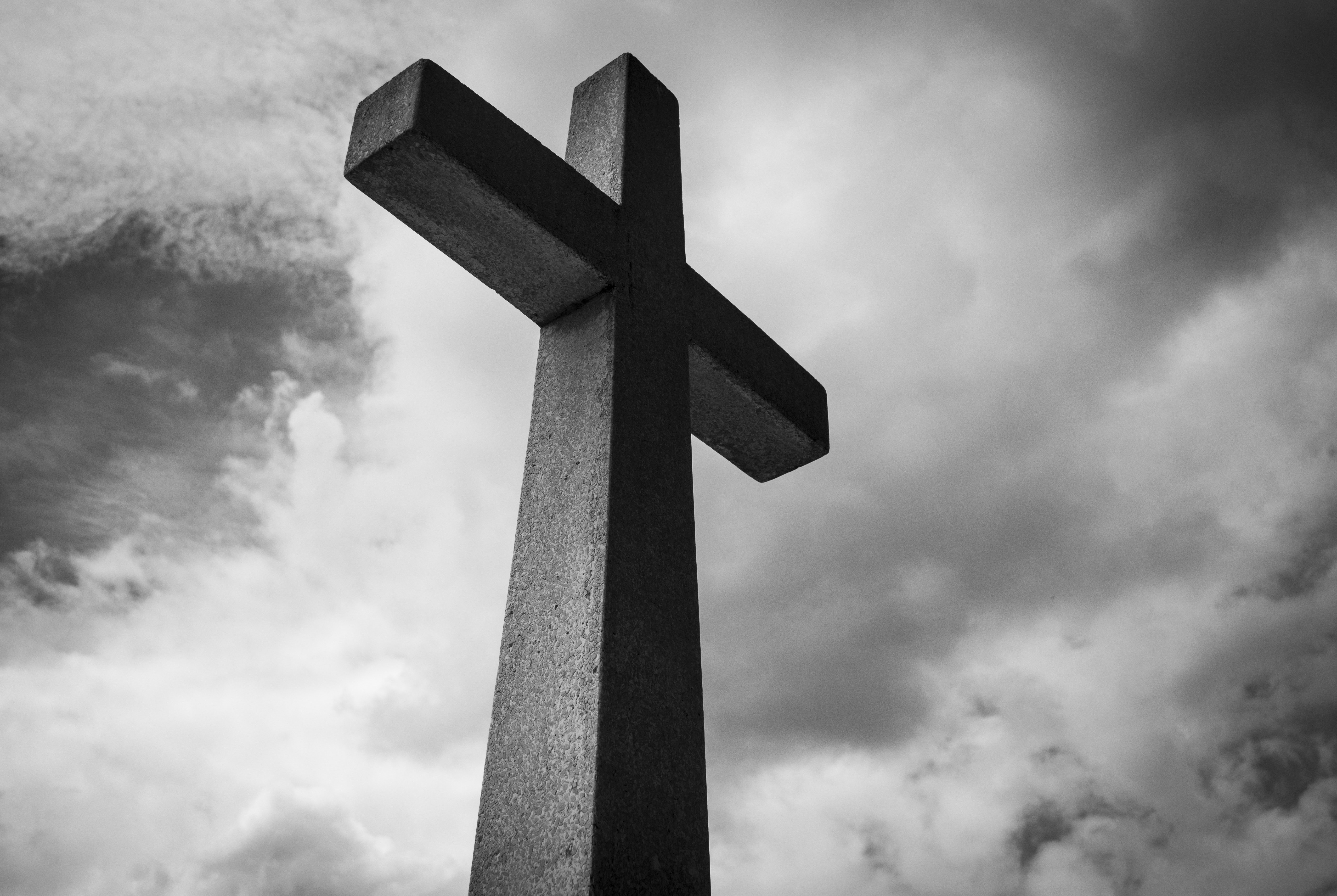 Black and White Photo of a Cross