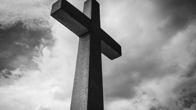 Black and White Photo of a Cross