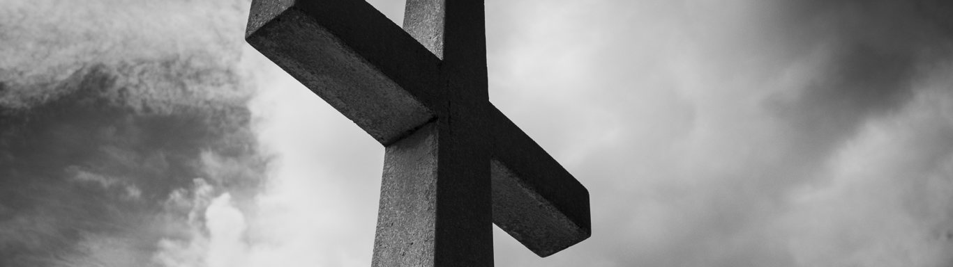 Black and White Photo of a Cross